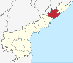 Location of Visakhapatnam district in Andhra Pradesh