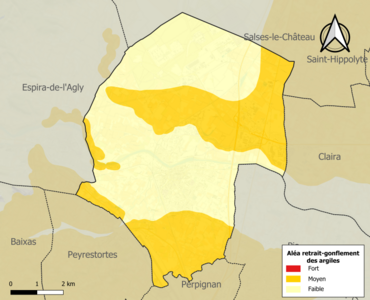 Carte des zones d'aléa retrait-gonflement des argiles.