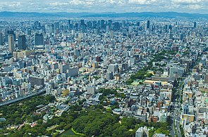 Central Osaka looking north from the Abeno Harukas observation deck (2014)