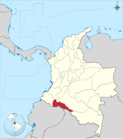 Locator map of Putumayo Department in Colombia.