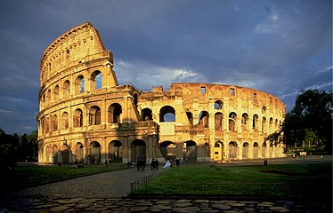 Colosseum at evening featuring wedding people