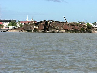 <i>Goslar</i> (ship) Wreck of a World War 2 German cargo steamship in Paramaribo, Surinam