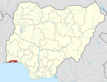 Lagos State shown in red