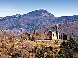 A view of the church of Saint-Augustin and the Monte Sant'Angelo