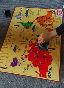 Partie de Risk sur.un édition de 1970.