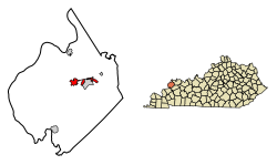 Location of Morganfield in Union County, Kentucky.