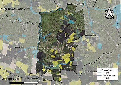 Carte orthophotographique de la commune en 2016.