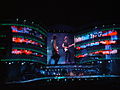 Ron Wood and Mick Jagger on screen, concert in Twickenham, 2006