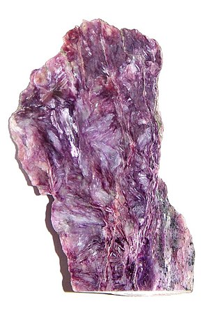 <span class="mw-page-title-main">Charoite</span> Rare silicate mineral