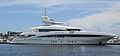 Luxury yacht Man of Steel in Fort Lauderdale´s harbor