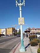 Historic US 80 Sign at the Intersection of 54th Street and El Cajon Boulevard: "Sponsored by the Boulevard BIA"