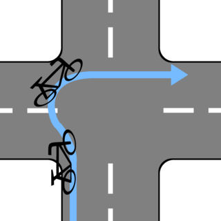 <span class="mw-page-title-main">Hook turn</span> Road-vehicular manoeuvre for turning across lanes of opposing traffic