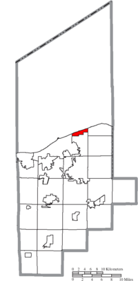 Location of Sheffield Lake in Lorain County