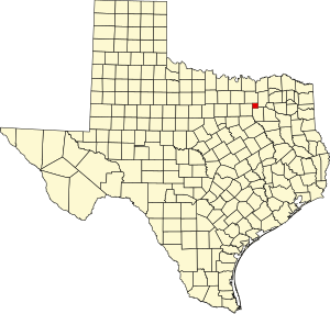 Map of Texas highlighting Rockwall County