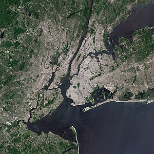 NYC Satellite image, New York Harbor