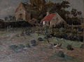 Oude Margarethakerk met huisjes en moestuin (1888)