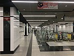 Flags and emblems of Malaysian states on the pillars at the Lower Concourse Level of the station.