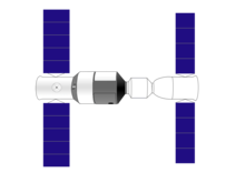 Schéma de Shenzhou amarré à Tiangong 1.