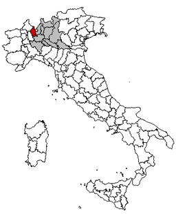 Karta över Italien med Provincia di Varese markerat