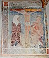 English: Gothic fresco of Crucifixion at the west wall inside the porch Deutsch: Gotisches Wandbild der Kreuziung Christi an der Westwand in der Vorhalle