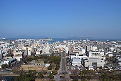 View of downtown Marugame City, from Marugame Castle