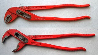 <span class="mw-page-title-main">Tongue-and-groove pliers</span> Adjustable clamping hand tool