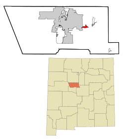 Location of Carnuel, New Mexico