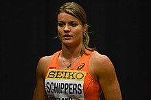 Photo of Dafne Schippers with a dark background