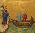 Duccio: Chiamata degli Apostoli, fra le reti da pesca.