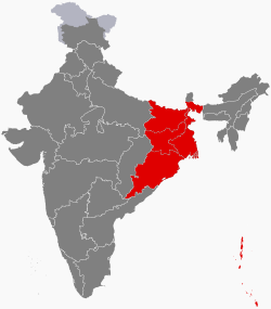 पूर्वी भारतको अवस्थिति