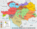 Image 6A map of the federalization of Austria-Hungary planned by Archduke Franz Ferdinand, with Slovakia as one of the member states (from History of Slovakia)