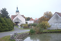 Pond and the main road