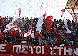 Nea Salamina Famagusta FC fans at Ammochostos Stadium in a game against Alki Larnaca F.C. in season 2011–12.