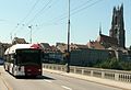 Trolleybus des TPF vu du pont de Zähringen.