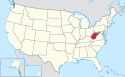 Location map of West Virginia.