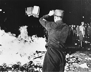 <span class="mw-page-title-main">Nazi book burnings</span> 1930s campaign to destroy prohibited literature and research in Nazi Germany and Austria