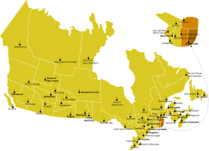 Karte der Kirchenprovinz Sherbrooke