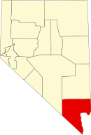 Map of Nevada highlighting Clark County