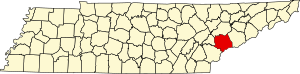 Map of Tennessee highlighting Blount County