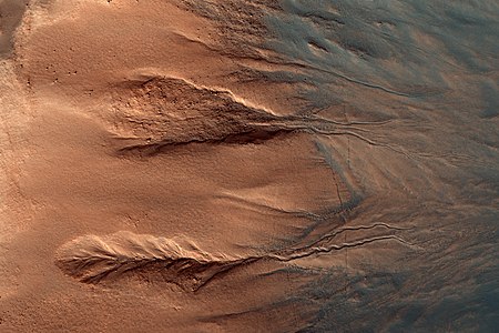 Gullies in Galle crater, Mars