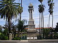 Monument commemorating the opening of the Turkish railway station in Haifa, Israel