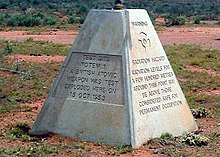 Site of Totem 1, the first nuclear test on the Australian mainland Totem One Obelisk.jpg