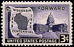 Thumbnail for File:3c Wisconsin Statehood Centennial, 1948 issue.jpg