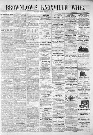 <i>Brownlows Whig</i> 19th century US newspaper