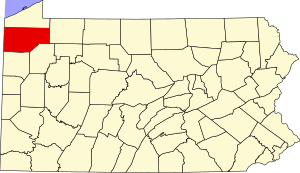 Map of Pennsylvania highlighting Crawford County