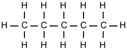 formula di struttura del pentano