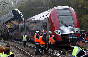 Der hintere Teil des luxemburgischen Reisezuges