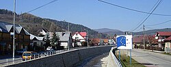 Czarna Woda stream passing through the town