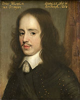 After Gerard van Honthorst. William II, Prince of Orange (1626–1650) circa ១៦៥៣ date QS:P,+1653-00-00T00:00:00Z/9,P1480,Q5727902 . oil on panel medium QS:P186,Q296955;P186,Q106857709,P518,Q861259 . ៣០.០ × ២៤.១ cm. Amsterdam, Rijksmuseum Amsterdam.