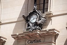 Detail of the clock on the facade